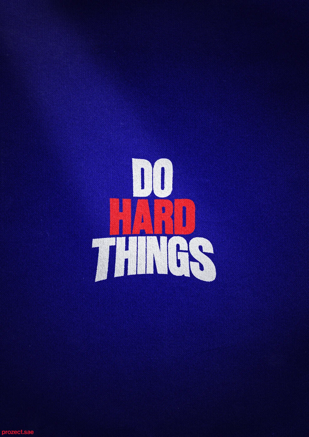 Do Hard Things typographic poster in blue and red